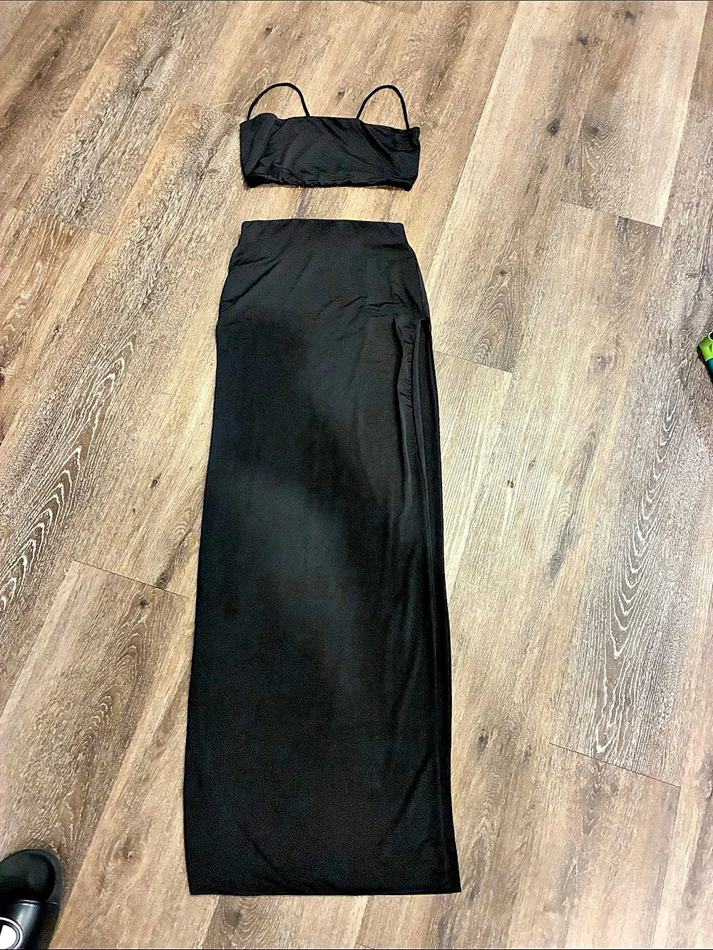 Fashion Nova Black Two-Piece Maxi Skirt Set Like New